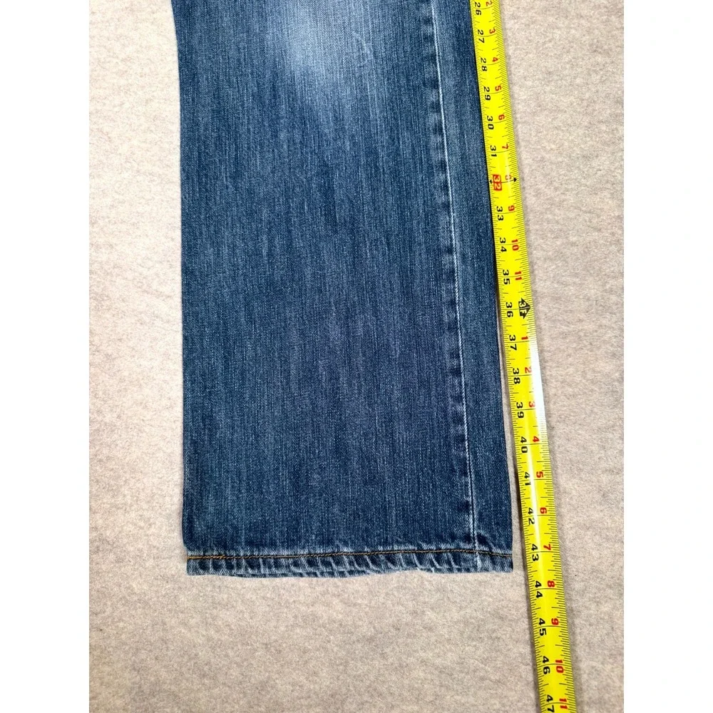 Levis 501‎ Straight Fit Jeans Mens 36x32 Blue Whiskering Denim Cotton Button Fly